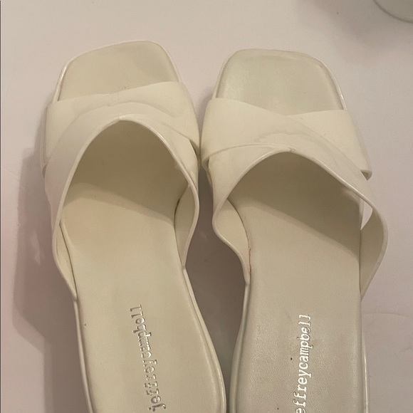 Jeffrey Campbell Cream Platform Mules Sandals - Picture 13 of 13
